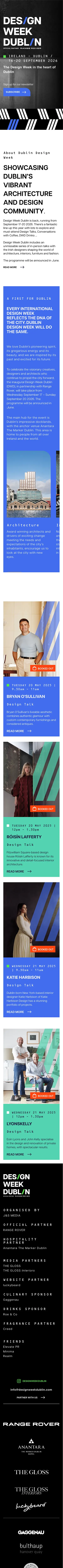 screenshot of dublin design week homepage