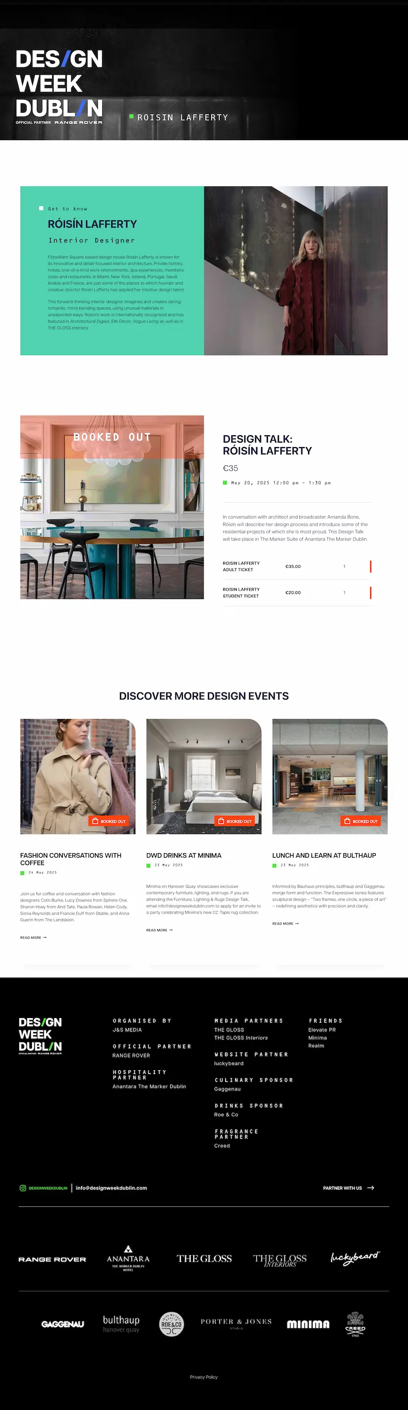 screenshot of dublin design week website speaker page