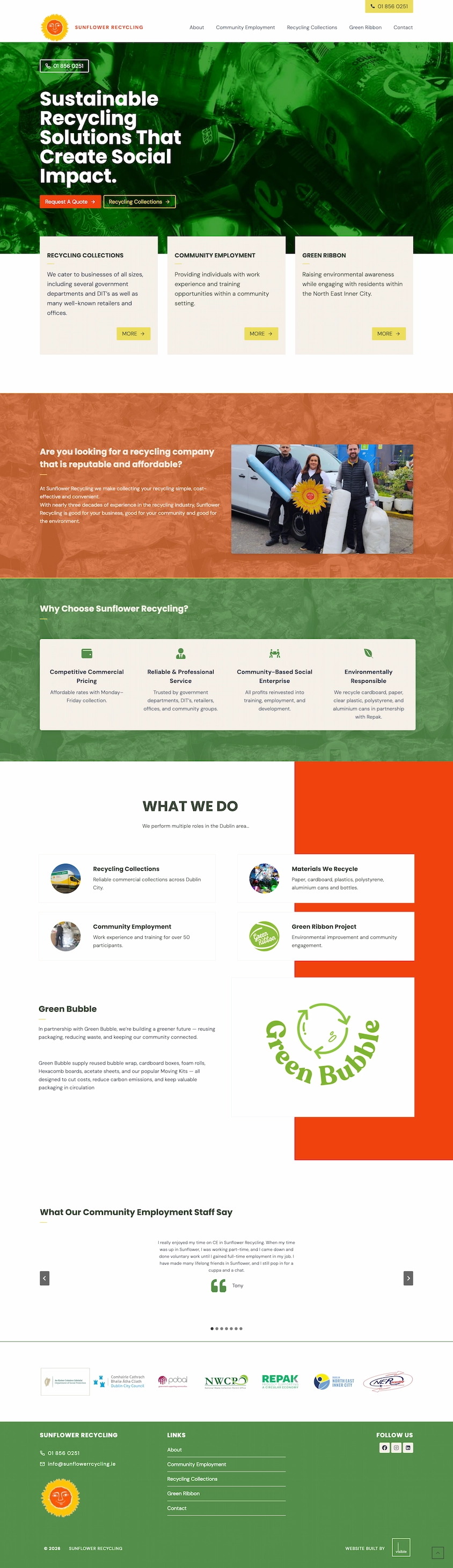 sunflower recycling website homepage screenshot